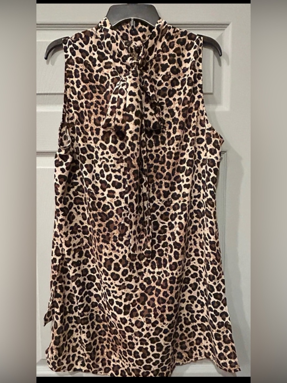 NWT. New York & Company Leopard Print Tunic in Black and Tan Size XL